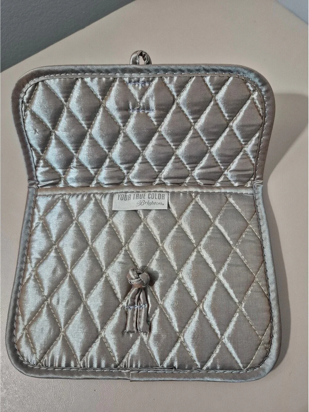 Brighton Your True Color Silver Quilted Bag Organizer Pouch